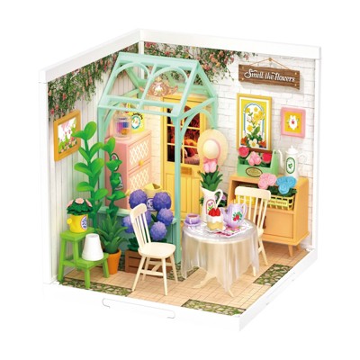 Robotime 3D Puzzles Super Creator Blooming Tea Garden Plastic Building Set Toys Playset Gifts for Teens Adults, Multicolored, 7.36"*2.76"*11.3"