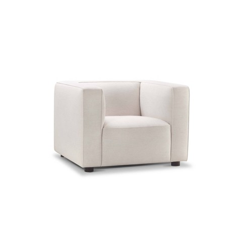 2pc Kyle Sofa And Chair Stain Resistant Fabric Set Cream Abbyson