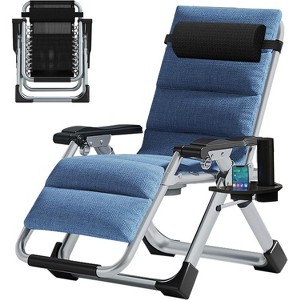 Docred Zero Gravity Chair with Cushion, Cup Holder & Headrest for Lawn, Patio & Pool – Standard & Oversized, Single & 2-Pack Options - 1 of 4