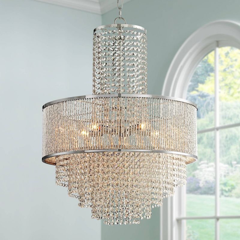 Vienna Full Spectrum Pioggia Chrome Pendant Chandelier 23 1/2" Wide Modern Crystal 5-Light Fixture for Dining Room House Foyer Kitchen Island Entryway, 2 of 12