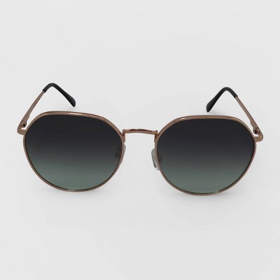 Women's Round Metal Sunglasses - A New Day™ Gold