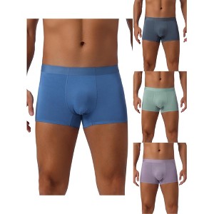 INSPIRE CHIC Men's 4 Pack Soft Elastic Waist Solid Color Basic Boxer Briefs - 1 of 4
