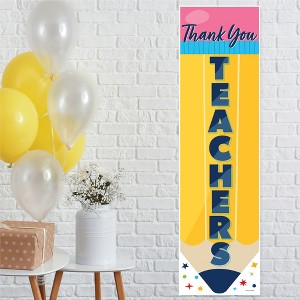 Big Dot of Happiness Thank You Teachers - Teacher Appreciation Front Door Decoration - Vertical Banner - 1 of 4