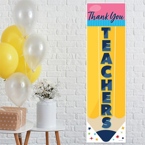 Big Dot of Happiness Thank You Teachers - Teacher Appreciation Front Door Decoration - Vertical Banner - image 1 of 4