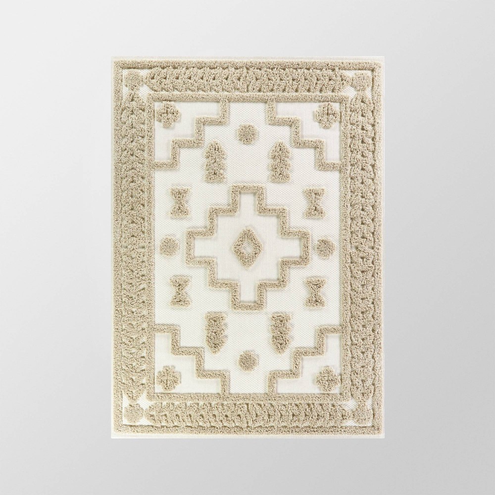 9' x 12' Outdoor Rug Tufted Geo Cream - Threshold™