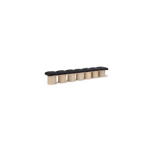 Meridian Furniture,Pavilion Black Boucle Fabric Bench - 1 of 4