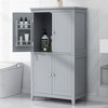 43.3"H Elegant Bathroom Floor Storage Cabinet with 4 Doors and Adjustable Shelves 4S - ModernLuxe - image 2 of 4