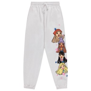 Ladies Original Bratz Dolls Joggers - Yasmin, Cloe, Jade, and Sasha Varsity Athletic Jogger Sweatpants - Bratz 1990's Vintage Throwback Sweatpants - 1 of 4