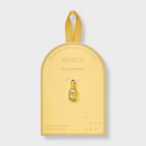 14K Gold Dipped Rectangle Birthstone Charm - A New Day™ - 1 of 2