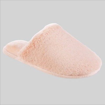 Isotoner Women's Faux Fur Shay Clog Slippers - Light Pink S