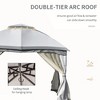 10' x 12' Outdoor Gazebo, Patio Gazebo Canopy Shelter w/Double Vented Roof, Zippered Mesh Sidewalls, Solid Steel Frame - 4 of 4