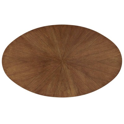 Crossroads 71" Oval Walnut Wood Mid-century Modern Dining Table