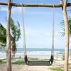 Tangkula 1-Person Rattan Porch Swing Single Swing Chair Bench w/ Hanging Hemp Ropes Outdoor - 3 of 4