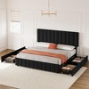 Whizmax Queen Size Bed Frame with Adjustable Headboard and 4 Storage Drawers, Linen Upholstered Platform Bed Frame, No Box Spring Needed - 2 of 4