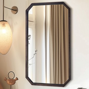 ARTLOGE 50x80/70x120cm Octagonal Decorative Wood Frame Wall Mirror for Living Room - 1 of 4