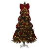 7.5 FT Lighted Artificial Christmas Tree with with Giant Bowknot and Red Ball Ornaments - 2 of 2