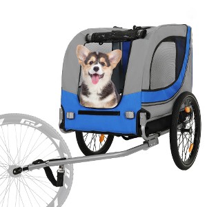 Lyngins All-Terrain 66LBS Pet Bike Trailer, Large Foldable Dog Stroller with Weatherproof Oxford Fabric, Pet Carrier with Steel Frame for Cycling - 1 of 4