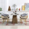 DYHOME Modern Mid Century Dining Chair, Upholstered Velvet Dining Room Chairs with Metal Legs for Makeup/Living Room (Set of 4) - 2 of 4