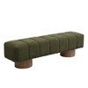 Lycvki Fabric Dining Bench No-Assembly End of Bed with Wood Leg - 4 of 4