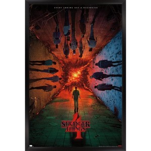 Trends International Netflix Stranger Things: Season 4 - Group Teaser One Sheet Framed Wall Poster Prints - 1 of 4