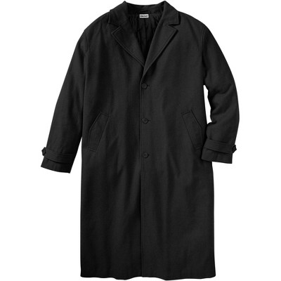 Zip Trench Coat for Tall Men in Black 2XL / Tall / Black