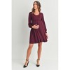 Hello Miz Women's Long Sleeve Empire Waist U Neck Maternity Dress - 4 of 4