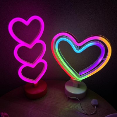 Valentine Lit Neon Sign Rainbow Heart - Spritz™ : Target