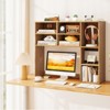 Tangkula Desktop Bookshelf Countertop Storage Hutch with 7 Cubes & 3 Adjustable Shelves Desk Organizer for Computer Desk - 3 of 4