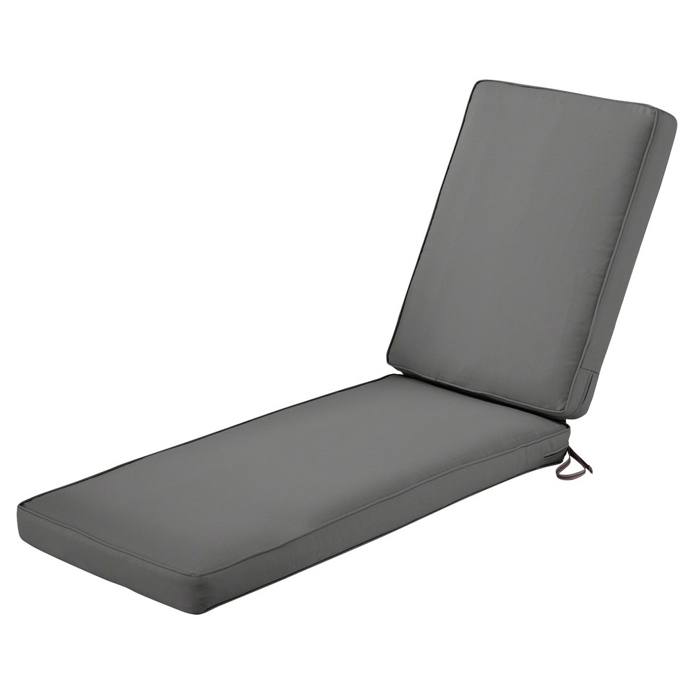 Photos - Pillow Montlake Fadesafe Patio Chaise Lounge Cushion Set - Light Charcoal Gray - Classic Accessories