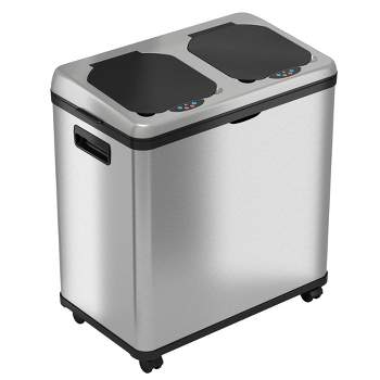 halo quality 16gal Stainless Steel Automatic Sensor Trash Can and Recycle Bin