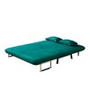 Kumasinova Velvet Convertible Sofa Bed, Tri-Fold Sleeper Sofa with Adjustable Backrest & Pillow, Leisure Chaise Lounge Couch for Living Room - 4 of 4