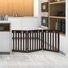 Costway 24'' Folding Wooden Freestanding Dog Gate Pet Gate W/360° Flexible Hinge Espresso/White - 2 of 4