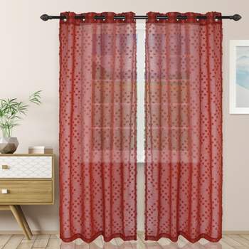 Floral Sheer Grommet Curtain Panel Set by Blue Nile Mills