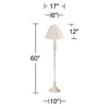 360 Lighting Vintage Chic Floor Lamp 60" Tall Antique White Washed Ivory Pleated Drape Fabric Shade for Living Room Reading Bedroom Office - 4 of 4