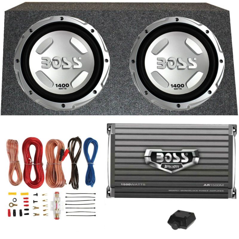 BOSS AUDIO CX122 12" 1400W Car Power Subwoofers Sub+Mono Amplifier+ Amp Kit+Box, 1 of 7
