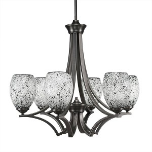 Toltec Lighting Zilo 6 - Light Chandelier in  Graphite with 5" Black Fusion Shade - 1 of 1