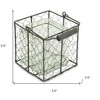HomeRoots 6" Clear and Brown Glass and Metal Lattice Tabletop Lantern Candle Holder - 3 of 4