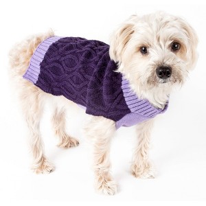 Pet Life (R) Oval Weaved Heavy Knitted Fashion Designer Dog Sweater - 1 of 3