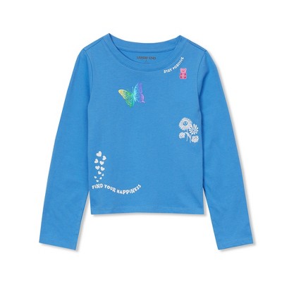 Lands' End Kids Long Sleeve Graphic Meet and Greet Tee