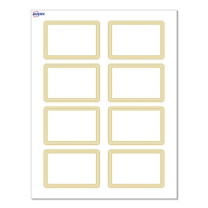 Avery® Name Tags, 2-1/3" x 3-3/8", Multi-Lined Gold Border, 80ct - 1 of 4