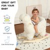SeaCamel CPC Certified Toddler Rocking Alpaca (White) - Soft Plush Ride-On Toy with Lullaby Song, Hand Puppets & Safety Belt - 4 of 4