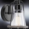 Urban Ambiance Luxury Coastal Wall Sconce 8.25''H x 6''W,  Midnight Black Finish,  Kempsey Collection, UHP4074 - 4 of 4
