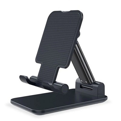 Boersma Adjustable Metal Tablet & Phone Stand – Dual-Folding Desktop Holder for iPhone, iPad, and All Smartphones – Foldable, Sturdy, and Portable