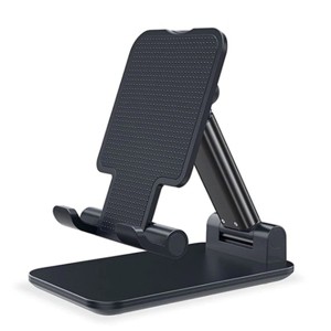 Boersma Adjustable Metal Tablet & Phone Stand – Dual-Folding Desktop Holder for iPhone, iPad, and All Smartphones – Foldable, Sturdy, and Portable - 1 of 4