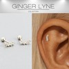 Graduated CZ Crawler Earrings for Women Sterling Silver 18G 8mm Cartilage Helix Upper Lobe Body Piercing Ginger Lyne - 2 of 4