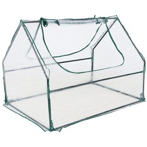 Sunnydaze Mini Greenhouse with 2 Zippered Side Doors - Clear - 1 of 4