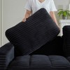 MAYEERTY 122.5 Inch Oversized U Shaped Modular Sofa Corduroy Fabric 2 Pillows 2 Ottomans Plastic Legs Black Living Room Sectional - 4 of 4