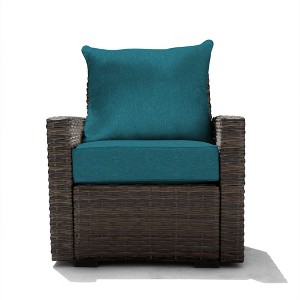 Honeycomb Outdoor Carmel Seat - Espresso Wicker Chair: Weather Resistant Modular Patio Lounge Furniture - 1 of 4