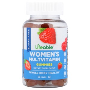 Lifeable Women's Multivitamin Gummies, Sugar Free, Natural Strawberry, 60 Gummies - 1 of 4