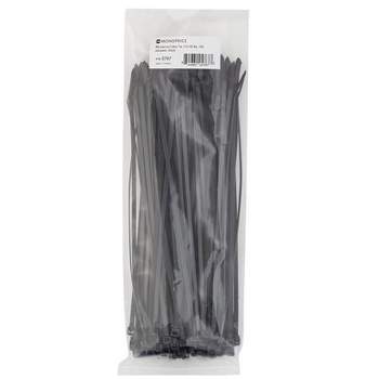 Monoprice 8-inch Cable Tie, 100pcs/pack, 40 Lbs Max Weight - Black